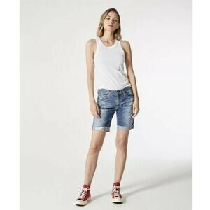 AG Adriano Goldschmied Size 25 Nikki Cutoff Denim Shorts Distressed Bermuda New